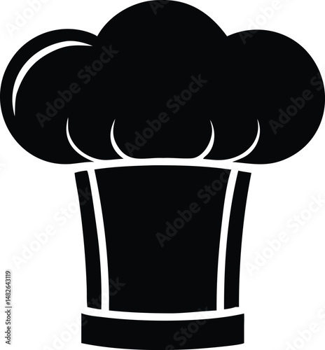 A symbolic black chef's hat stands out against the transparent backdrop beautifully