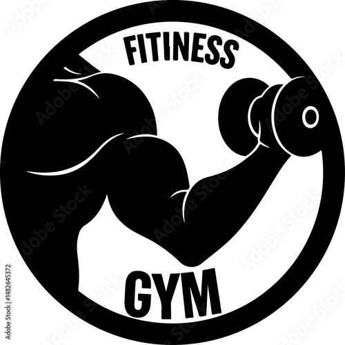Gym Barbell Crown Silhouette
