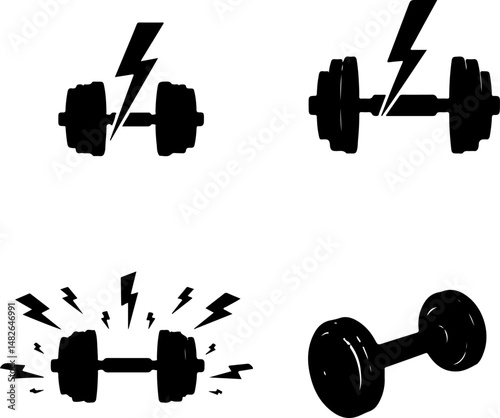 Gym Barbell Crown Silhouette