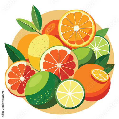 citrus fruits vector illustration