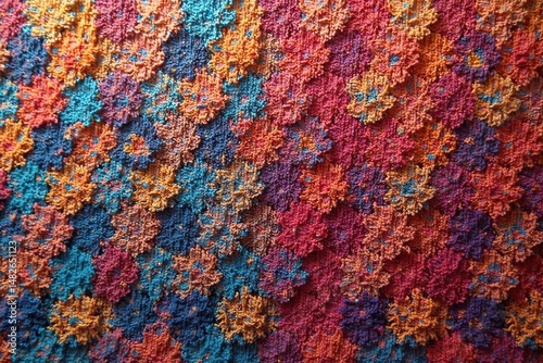 Simple repeating geometric shapes on a fabric texture , form, light, subtle