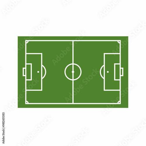 Soccer field icon isolated on green background template. Simple and editable soccer field icons. Modern icon vector illustration.