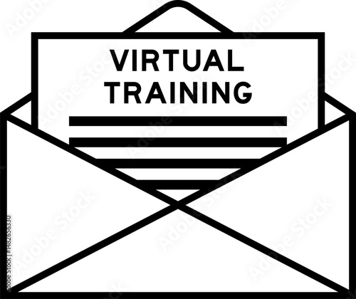 Envelope and letter sign with word virtual training as the headline