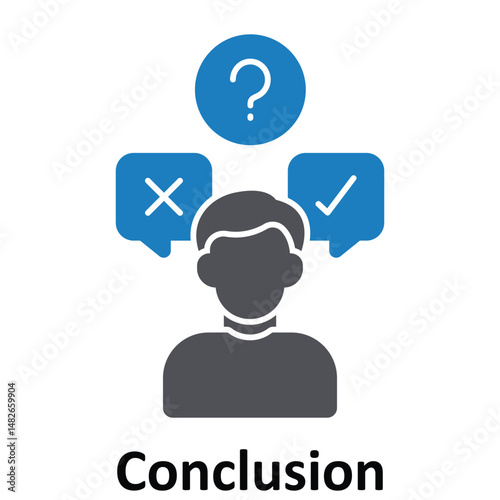 Conclusion Vector icon which can easily modify or edit
