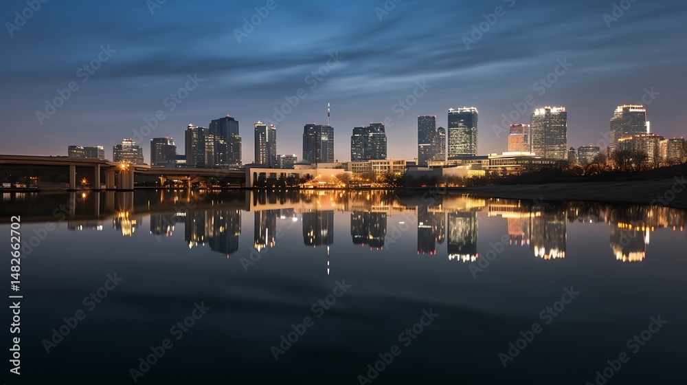 Obraz premium City Skyline Reflection.