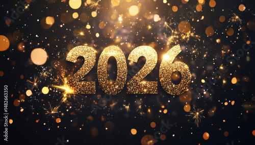 A festive New Year's greeting card with the numbers 