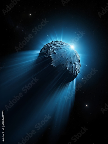 A comet is an icy small Solar System body that, when passing close to the Sun, warms and begins to release gases, a process called outgassing.