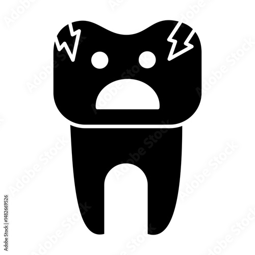 Sad Tooth Icon Glyph
