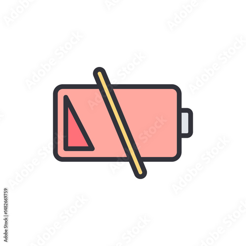 Depleted Battery Icon Symbolizing Low Energy Or Device Power Loss