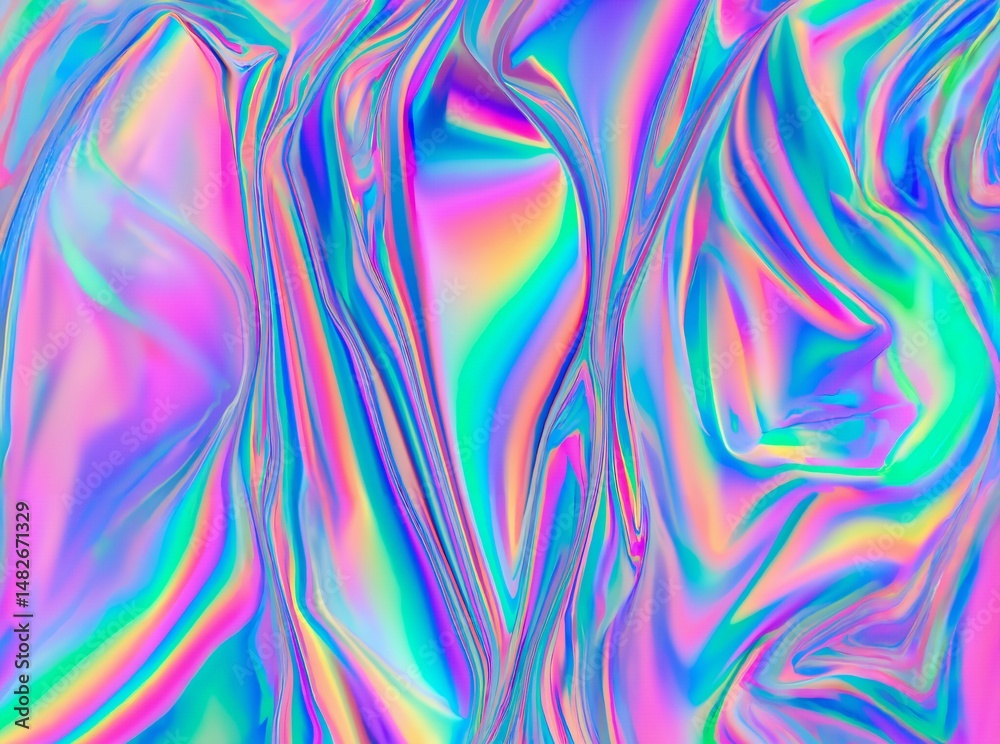 Fototapeta premium A Vibrant Abstract Display of Iridescent Colors and Flowing Textures Captured in a Colorful Digital Art Style