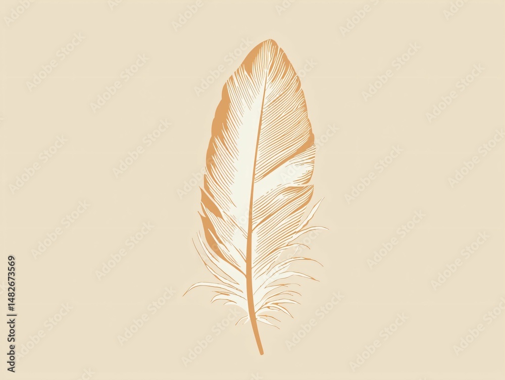 Beige Feather Illustration Beige Feather Illustration