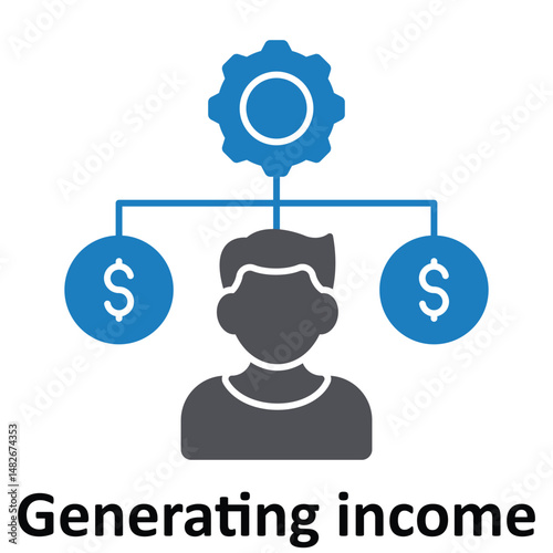 Generating income Vector icon which can easily modify or edit