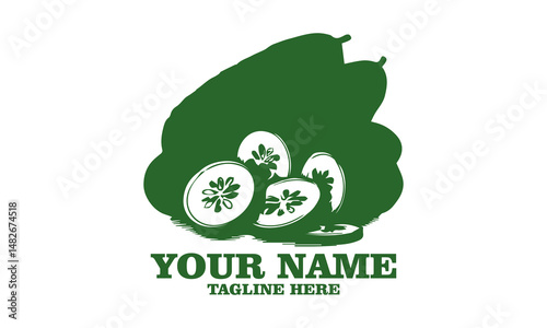Photorealistic pickles bright green gherkins vector illustration and white background, Photorealistic pickles bright green gherkins vector logo icon