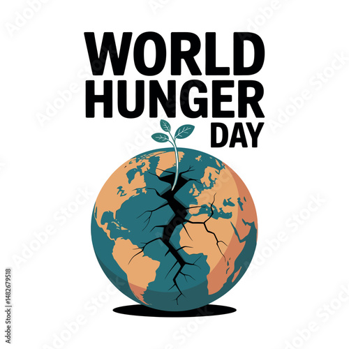 World Hunger Day Awareness Earth Impact Illustration