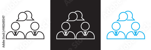 Conference icon set. Vector illustration. isolated on white and black background. EPS 10
