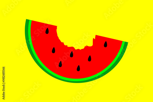 image of a bitten watermelon.