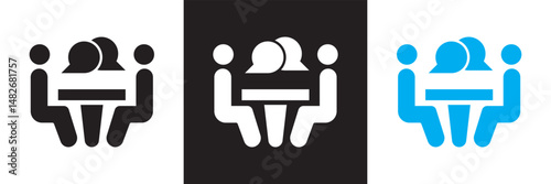 Conference icon set. Vector illustration. isolated on white and black background. EPS 10