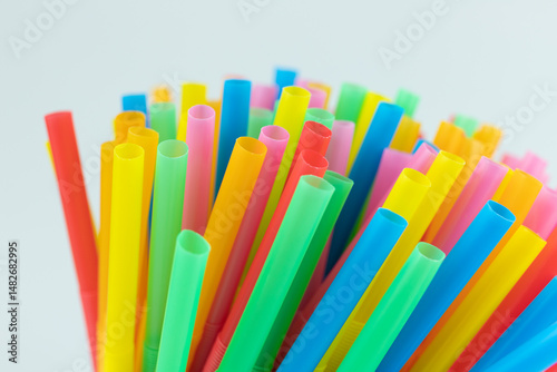 Colorful plastic straws