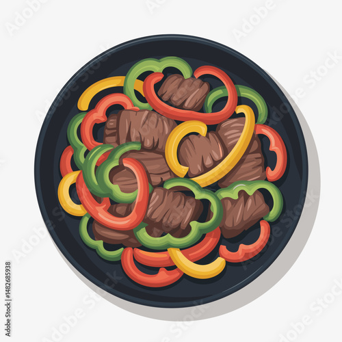 Black Pepper Beef Stir Fry with Bell Peppers