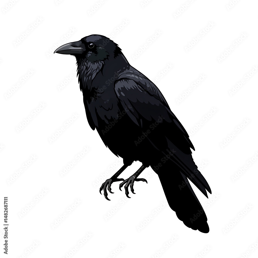 Fototapeta premium Raven's Shadow, Ink & Quill