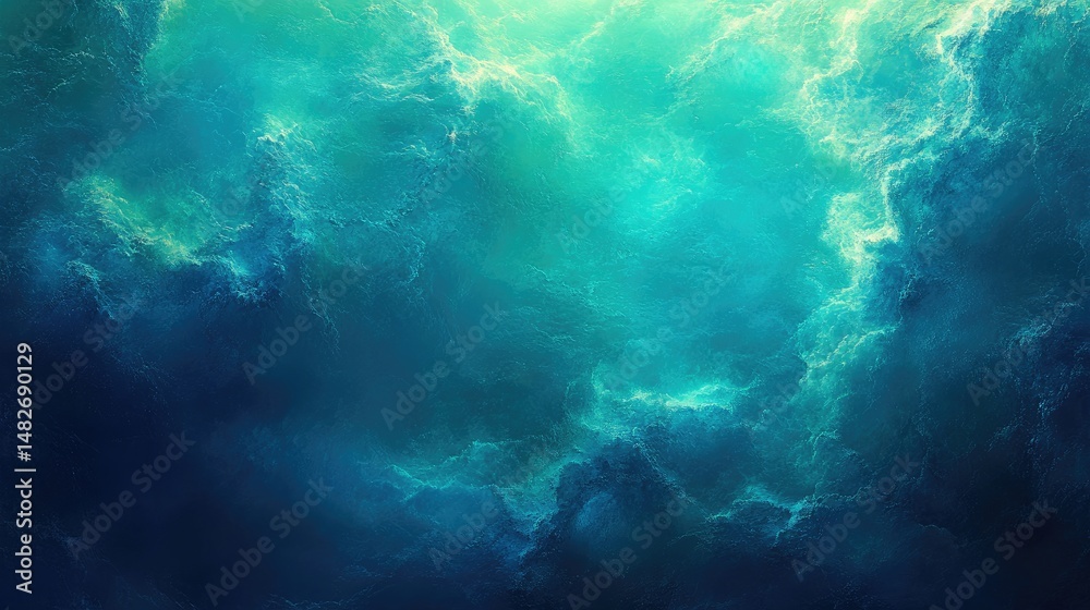 Fototapeta premium Abstract swirling teal and blue cloud formations