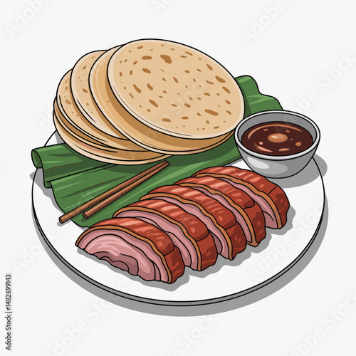 Peking Duck with Pancakes and Hoisin Sauce Plate