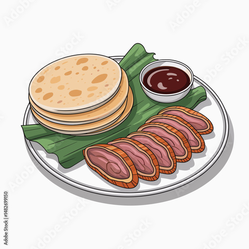 Peking Duck with Pancakes and Hoisin Sauce Plate