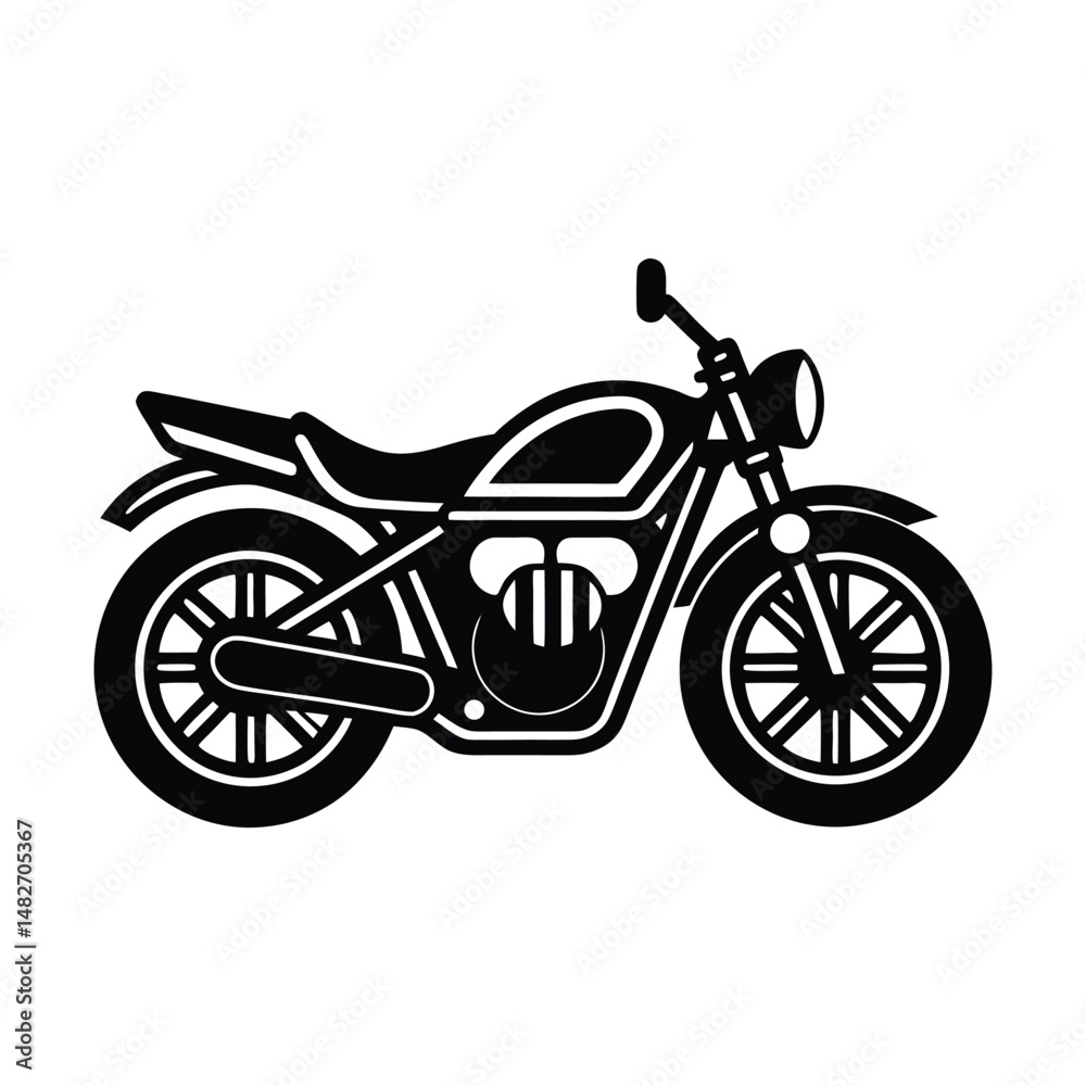 Flat and Minimal motorcycle logo vector illustration isolated on white background Flat and Minimal motorcycle logo vector illustration isolated on white background