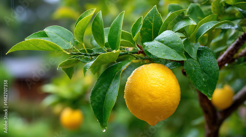 Wallpaper Mural Lemon tree glistens a refreshing citrus burst Torontodigital.ca