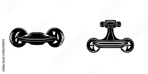 Vector illustration of modern electric scooters designed for urban transport and eco-friendly commuting in city environments