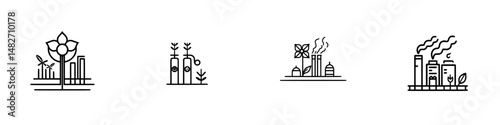 Vector illustration of eco-friendly energy sources in a modern city landscape promoting sustainable practices