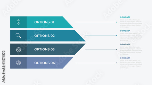 vector illustration Infographic design template with icons and 4 options or steps. Can be used for process, presentations, layout, banner,info graph.