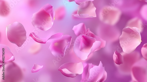 Wallpaper Mural Floating pink rose petals on a soft pastel background create a dreamy and serene atmosphere perfect for romantic occasions Torontodigital.ca