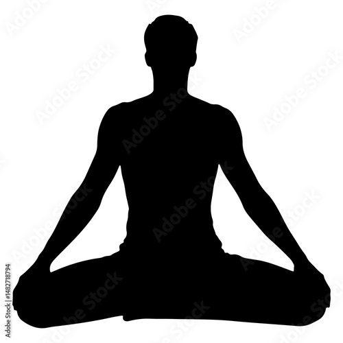 silhouette of a woman in yoga position