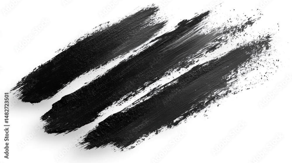Obraz premium Abstract Black Ink Strokes on White Background: A Bold Artistic Expression