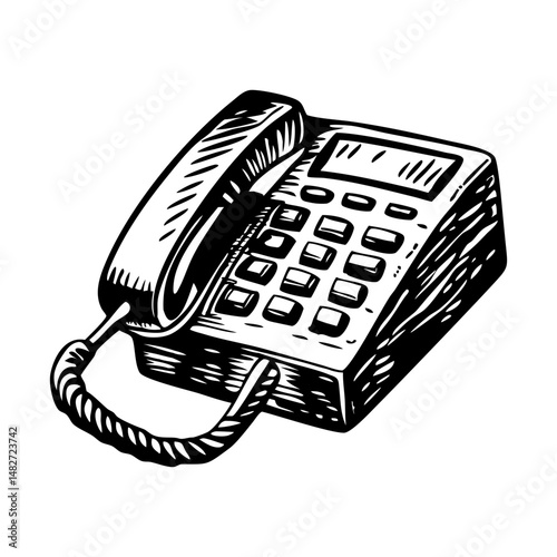A vintage style illustration of a business telephone