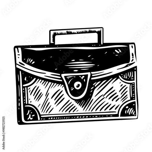 A vintage style illustration of a briefcase
