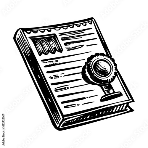 A vintage style illustration of a tax ledger