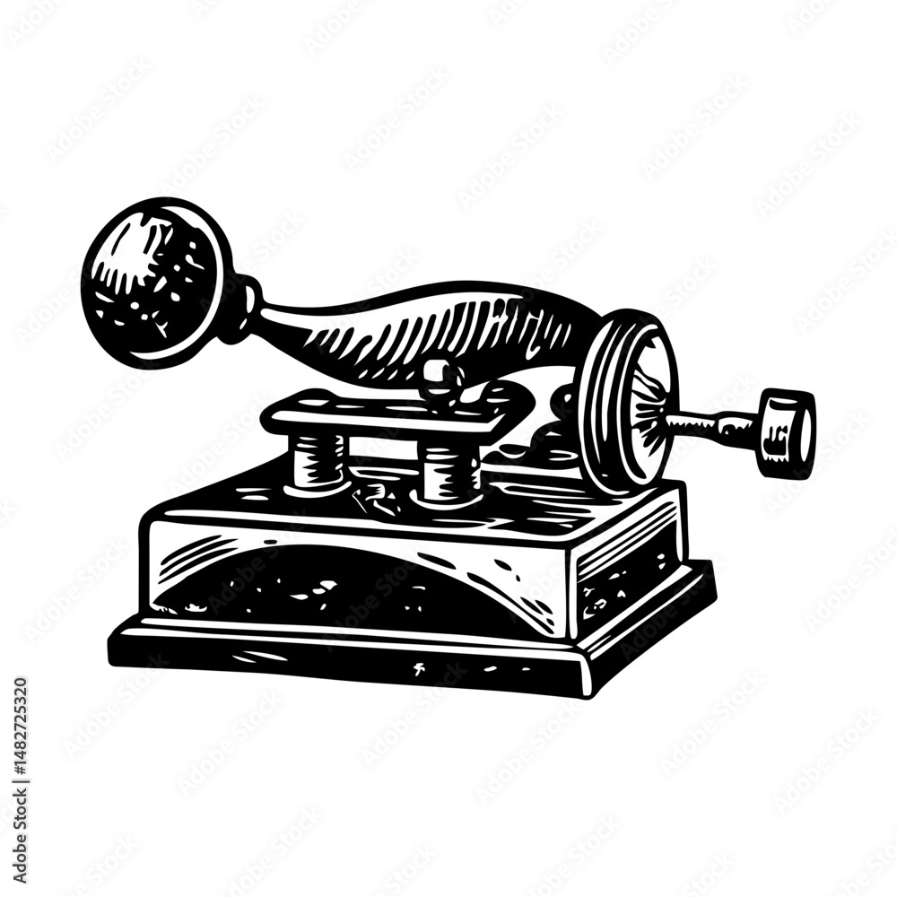 An old telegraph illustration in vintage style
