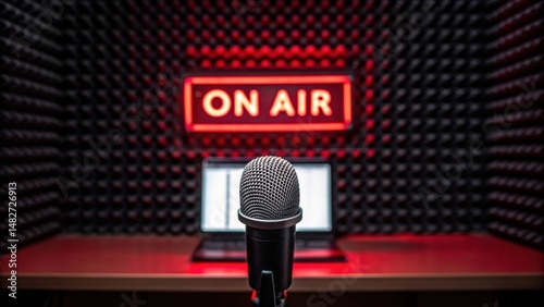 Mic in a recording studio with an 