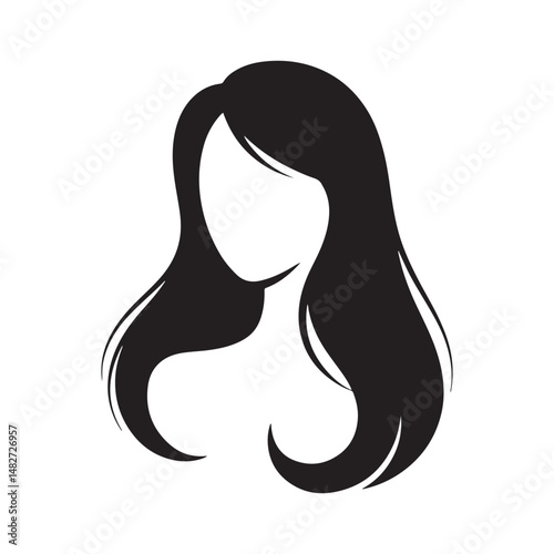 Beauty woman hair icon. Hair silhouette vector. Girl hair symbol collection. Vector illustration eps 10