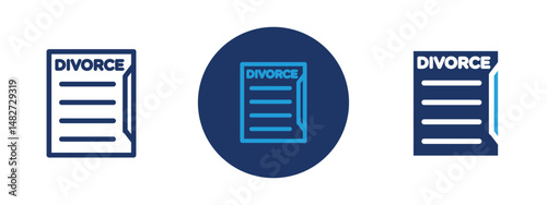 Set of 5 pixel perfect colored Divorce icon with 1 unexpanded, 1 silhouette,  Broken heart or split couple symbolizing separation or legal divorce.