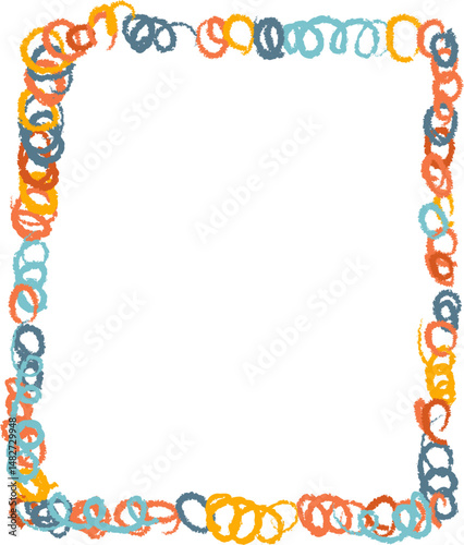 Crayon Childish Rectangle Frame