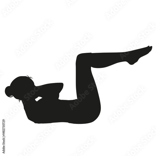 Gym exercise silhouette kees up crunch