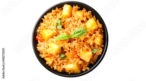 Pineapple Rice Recipe Sweet  Savory Dish isolated on transparent background photo