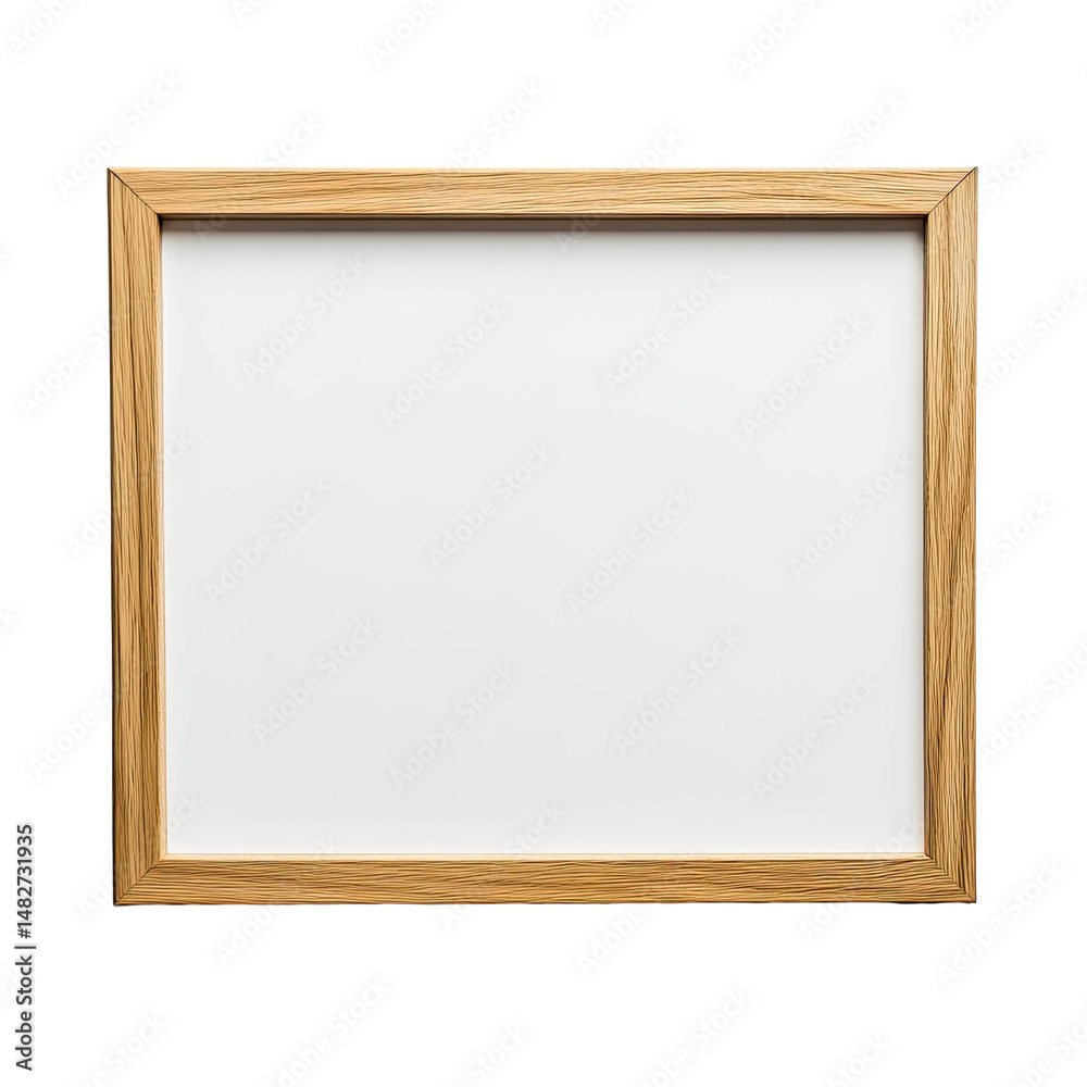 Simple, light-colored wooden picture frame. A blank, ready-to-use display Simple, light-colored wooden picture frame. A blank, ready-to-use display