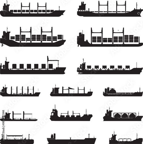Classic Sailing Ship Silhouette

Modern Cruise Liner Vector Design

Cargo Ship at Sea Silhouette

Pirate Ship with Sails Silhouette Art

Ship on Ocean Waves Vector Scene