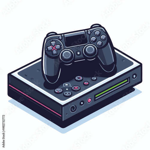 console, gaming, gamepad, joystick, game, entertainment, play, controller, technology, digital, gamer, video, device, control, fun, computer, illustration, vector, design, equipment, retro, joy, graph
