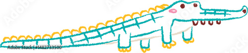 Crayon Crocodile Childish Doodle
