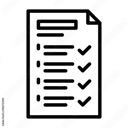 task completed outline icon. task finished black line illustration.